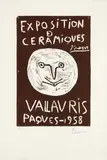 Exposition Céramiques Vallauris, Paques - 1958 by Pablo Picasso, Original-Linolschnitt, sold Jun 2007
