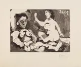 Pablo Picasso, Femmes à leur toilette II, Original-Radierung (Ätzung und Aquatinta) auf gleicht genarbtem handgeschöpften "Richard de Bas" Velin