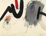 Ohne Titel by Horst Antes, Tusche, Aquarell und Farbstift auf chamoisfarbenem Bütten, sold Jun 2007