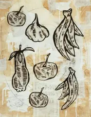 Donald Baechler, Ohne Titel, Aquarell, Deckweiß, Bleistift und Papier collagiert auf dünnem Papier