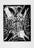 Georg Baselitz, Vier Hände, Original-Holzschnitt auf glattem Papier