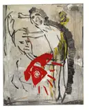 Walter Dahn, Das rote (Royal) Telephone, Öl auf Nessel