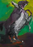 2 horses (Delacroix) by Rainer Fetting, Öl auf Leinwand, sold Jun 2007
