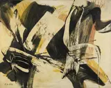 Ohne Titel by Karl Otto Götz, Mischtechnik auf Leinwand, sold Jun 2007