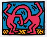 Keith Haring, Pop Shop II, 3 Farbserigraphien auf Karton um