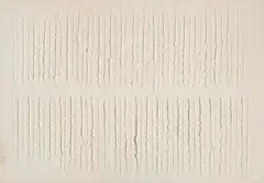 Oskar Holweck, 1 VIII 74/14, Reißrelief aus chamoisfarbenem Papier, zweilagig