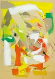 Ohne Titel (Drachenzeichnung) by Imi Knoebel, Acryl hinter Glas bzw. Acryl und Lack auf Folie, sold Jun 2007