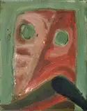 Markus Lüpertz, Maske, Öl auf Leinwand
