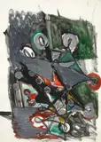 Markus Lüpertz, Ohne Titel, Mischtechnik auf Papier