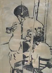 Heribert Ottersbach, Transfer (Details), Öl, Tusche u.a. auf Papier auf Leinwand