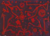 A. R. Penck, Ohne Titel, Gouache auf grob genarbtem Velin