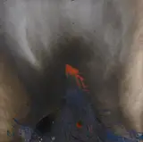 Otto Piene, Nachtstück, Öl, Feuer und Rauch auf Leinwand
