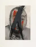 Gabel by Arnulf Rainer, Photoübermalung: Acryl und Ölkreide auf Schwarz-weiß-Photographie, sold Jun 2007