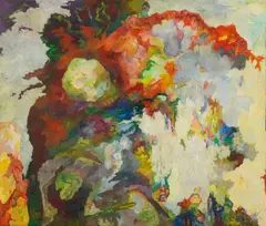 2 kleine Zuschauer by Bernard Schultze, Öl auf Leinwand, sold Jun 2007