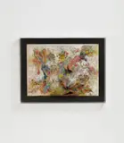 Bernard Schultze, Ohne Titel, Zungencollage: Papiercollage, Aquarell, Farbkreiden und Tusche auf Karton