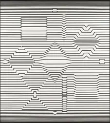 Victor Vasarely, Ibadan-Pos, Öl auf Leinwand