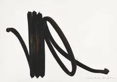 Indeterminate Line by Bernar Venet, Ölkreide, Tusche und Collage auf genarbtem Arches-Velin, sold Jun 2007