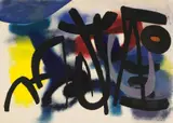 Schwarze Zeichen by Fritz Winter, Öl auf Karton, sold Jun 2007