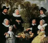 Amsterdam School, FAMILIENBILDNIS., Öl auf Leinwand