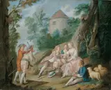 Jean-Baptiste Bénard, GALANTE HIRTENSZENE., Öl auf Leinwand