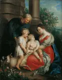 Balthasar Beschey, MADONNA MIT KIND, DER HL. ELISABETH UND DEM JOHANNESKNABEN., Öl auf Holz