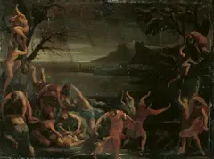 DIE SINTFLUT. by zugeschrieben Antonio Carracci, Öl auf Holz, sold May 2007