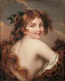 Werkstatt Jean-Baptiste Greuze, JUGENDLICHE BACCHANTIN., Öl auf Leinwand