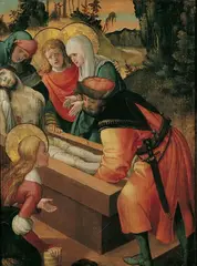 Danube School, DIE GRABLEGUNG CHRISTI., Öl auf Holz