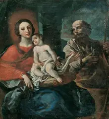 Neapolitan School, DIE HEILIGE FAMILIE., Öl auf Holz