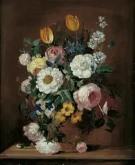 BLUMENSTILLEBEN. by Netherlandish School, Öl auf Leinwand, sold May 2007