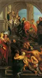 Nachfolge Peter Paul Rubens, DIE BEKEHRUNG DES HL. BAVO., Öl auf Eiche