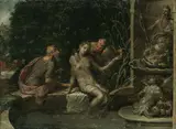 SUSANNA UND DIE BEIDEN ALTEN. by Lodewyk Toeput, gen. Pozzoserrato, zugeschrieben, Öl auf Kupfer, sold May 2007