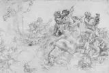 Bolognese School, TRIUMPH DER AMPHITRITE., Feder in Braun auf Papier, aufgezogen