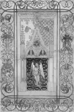 Hermann von Sagstätter, ENTWURF FÜR EIN KIRCHENFENSTER., Gouache und Aquarell über Feder und Bleistift auf Papier (unter Glas gerahmt)