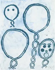 Ohne Titel by Donald Baechler, Aquarell und Gouache auf Papier, sold Dec 2006