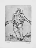 Georg Baselitz, Ohne Titel, Original-Radierung (Kaltnadel) auf Velin