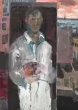 Selfportrait at Greenwich 8th by Rainer Fetting, Öl auf Leinwand, sold Dec 2006
