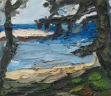 Ohne Titel (Landschaft aus Gelting, Ostsee) by Klaus Fußmann, Öl auf Leinwand, sold Dec 2006