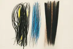 P 1960-110 by Hans Hartung, Pastell und Ölkreide auf festem chamoisfarbenen Karton, sold Dec 2006