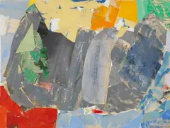 Fritz Harnest, Ohne Titel (Zu den Klängen, Variation), Acryl, Gouache und Papiercollage auf Halbkarton