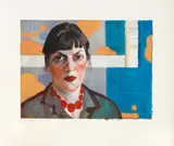 Xenia Hausner, Manhattan, Acryl über Farblithographie auf Karton