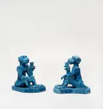 Ohne Titel (Affenpärchen) by Jörg Immendorff, 2-teilige Arbeit: Jeweils farbig gefaßte Bronzeplastik, je Höhe ca, sold Dec 2006