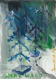 Jörg Immendorff, Café Deutschland. Grenzwald, Gouache und Dispersionsfarbe auf Papier