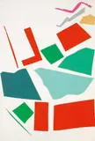 Imi Knoebel, Ohne Titel (Messerschnitte), Collage aus mit Acryl bemalten Papieren, verschiedenartig geschnitten, auf Halbkarton