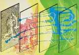 Ohne Titel by Sigmar Polke, Farbige Offsetlithographie, in Rot und Schwarz überarbeitet, auf festem glatten Papier, sold Dec 2006