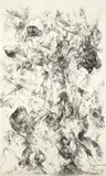 Bernard Schultze, Ein Turmgewächs, Grisaille: Kohle auf Papier auf Leinwand