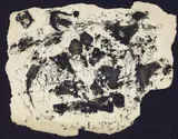 Ohne Titel by Emil Schumacher, Öl und Tusche auf Bütten mit unregelmäßig gerissenen Rändern ca, sold Dec 2006