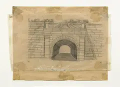Luc Tuymans, The Gate, Bleistift und Gouache auf Pergamin auf Karton montiert