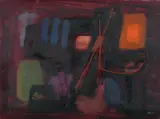 Komposition in Rot by Fritz Winter, 1954, Oil on board, originally laminated on canvas, sold Dec 2006