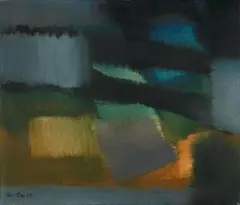 Fallendes Grau by Fritz Winter, Öl auf Leinwand, sold Dec 2006
